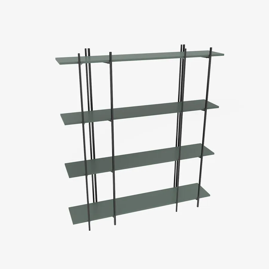 Bücherregal Yemek grün Melamin B 160 H 180 cm - Material: Melaninbeschichtete Mischholz (Spanplatte)