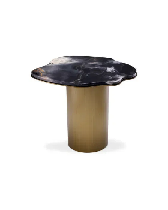 Shapiro Side Table Black Marble