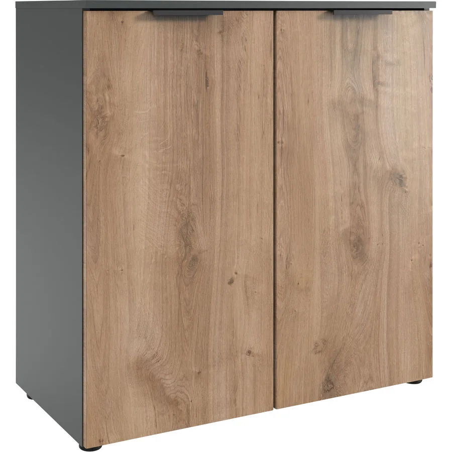 Kommode Sanko Plankeneiche/graphit Holzwerkstoff B 81 H 84 cm
