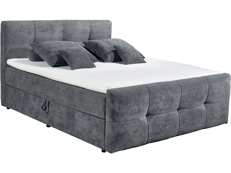 Boxspringbett OTTAWA anthrazit 160x200cm halbfest