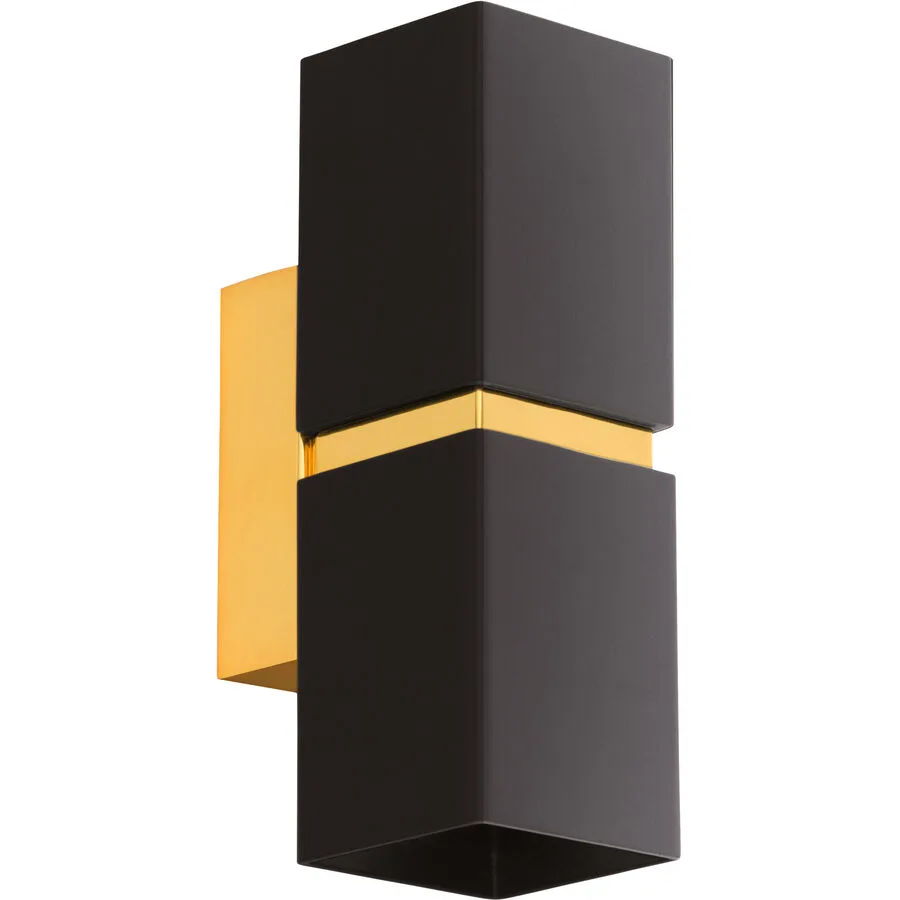 Eglo Wandlampe Passa Gold/Schwarz Stahl 17 cm - Farbe: schwarz-gold