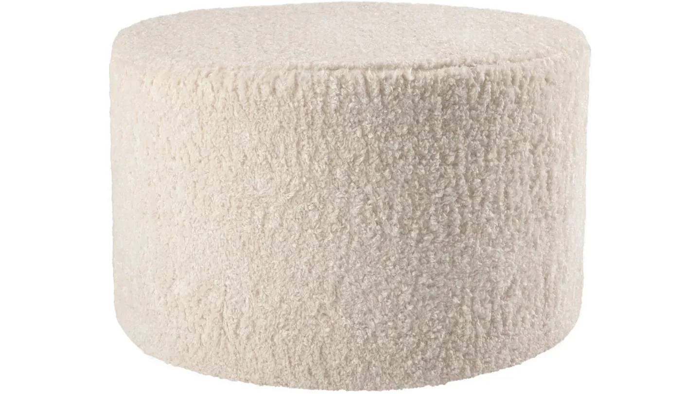 House Puff 55 cm Rund Teddy - Vit