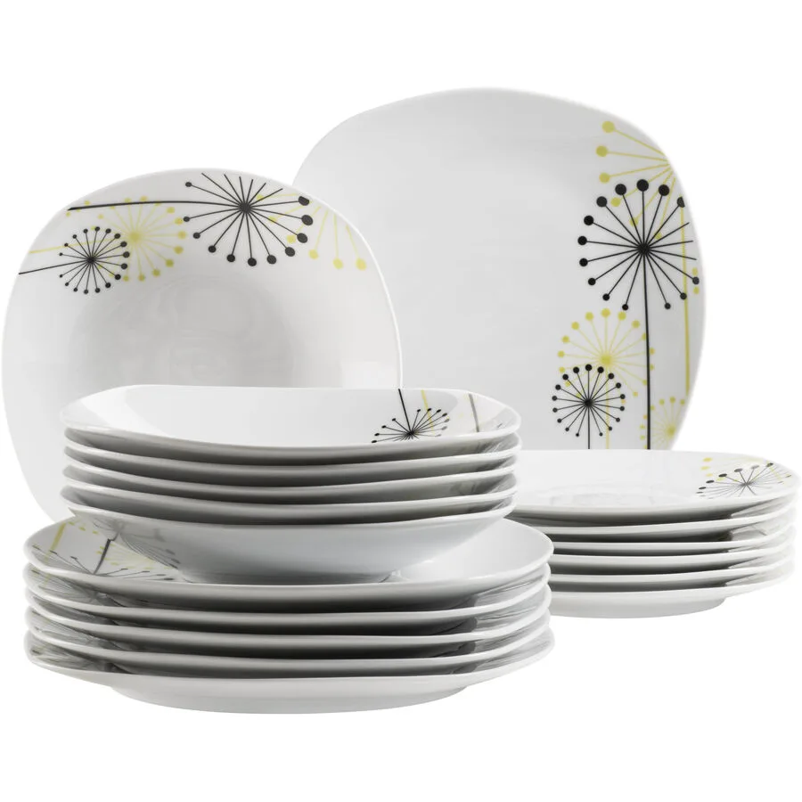 MÄSER Teller-Set Vanesa Weiss Porzellan