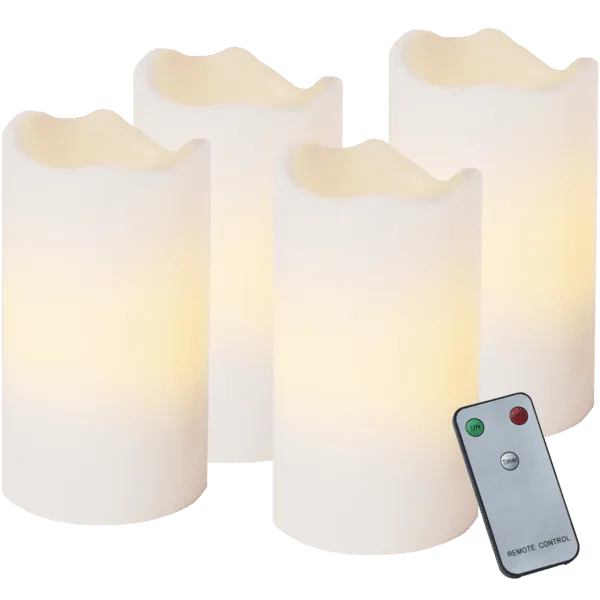 Star Trading - LED Blockljus 4-pack - Batteriljus - Vit