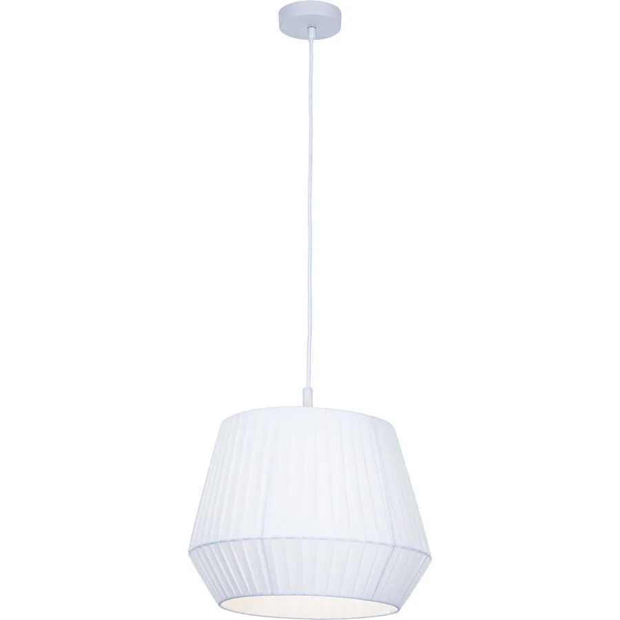 Pendellampe Nasau Weiss Metall/Stoff 35 cm 126 cm - Material: Metall/ Stoff