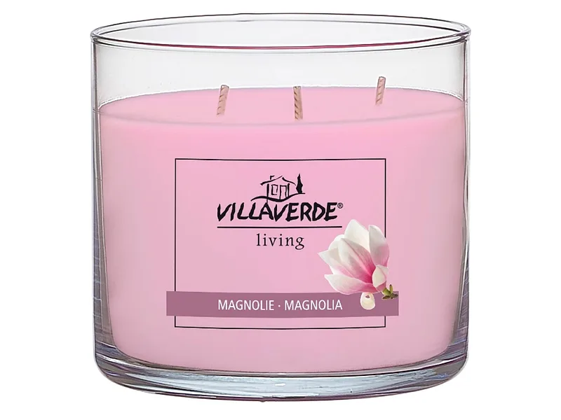 Kerze mit 3 Dochten RITA 1 Stück magnolie
