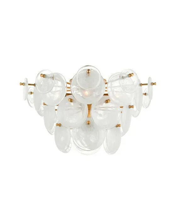 Loire Tiered Flush Mount Gild/White Glass L