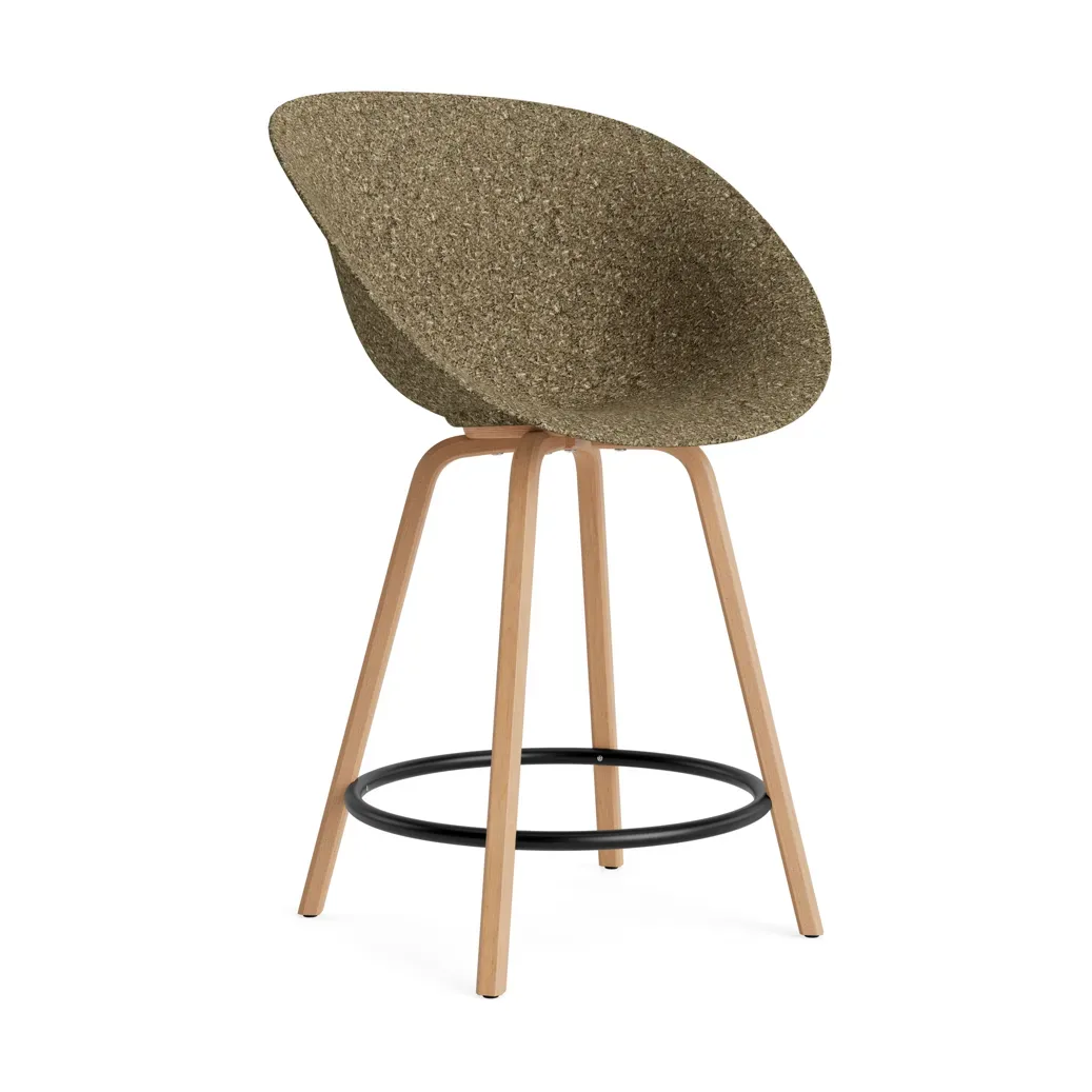 Normann Copenhagen Mat Bar Armchair Barhocker 65 cm Seaweed-beech-black steel