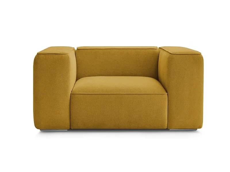 Sessel BOBOCHIC ZEPHYR Stoff mit Textur gelb