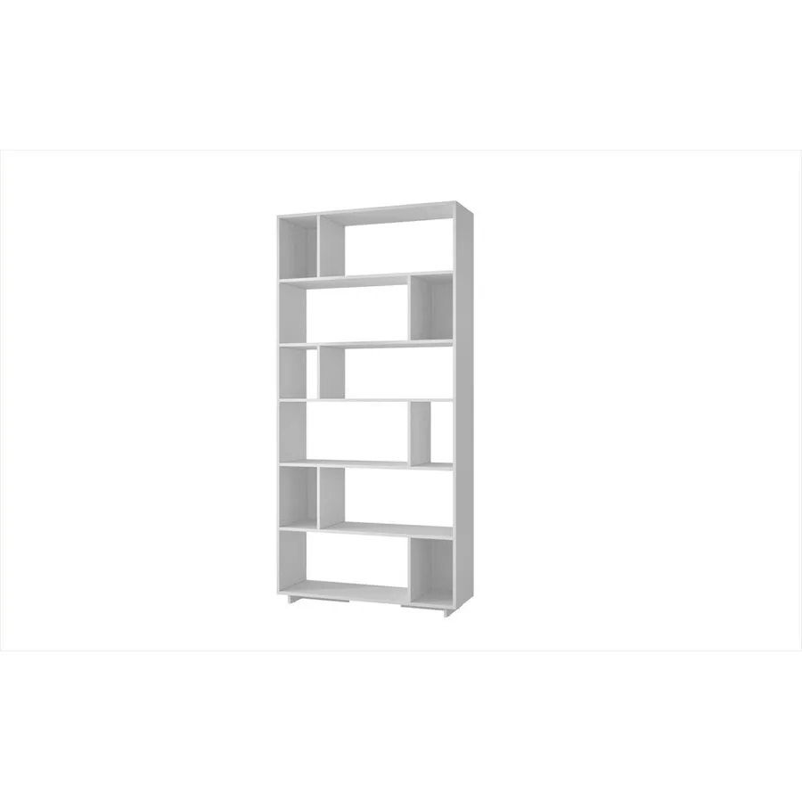 Bücherregal Yemek weiss Melaninbeschichtete Mischholz (Spanplatte) B 90 cm H 188.6 cm
