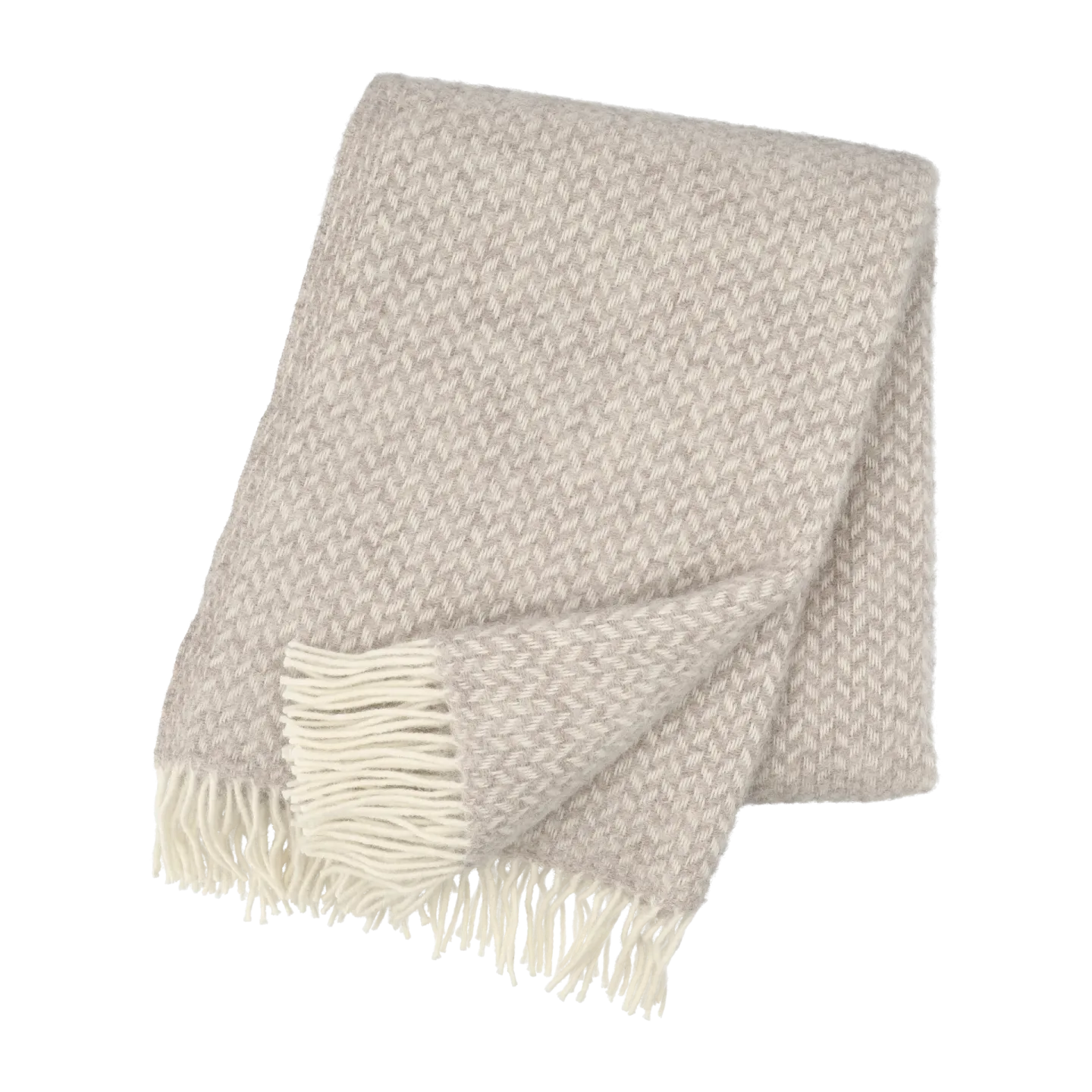 Klippan Yllefabrik Polka Wolldecke Beige