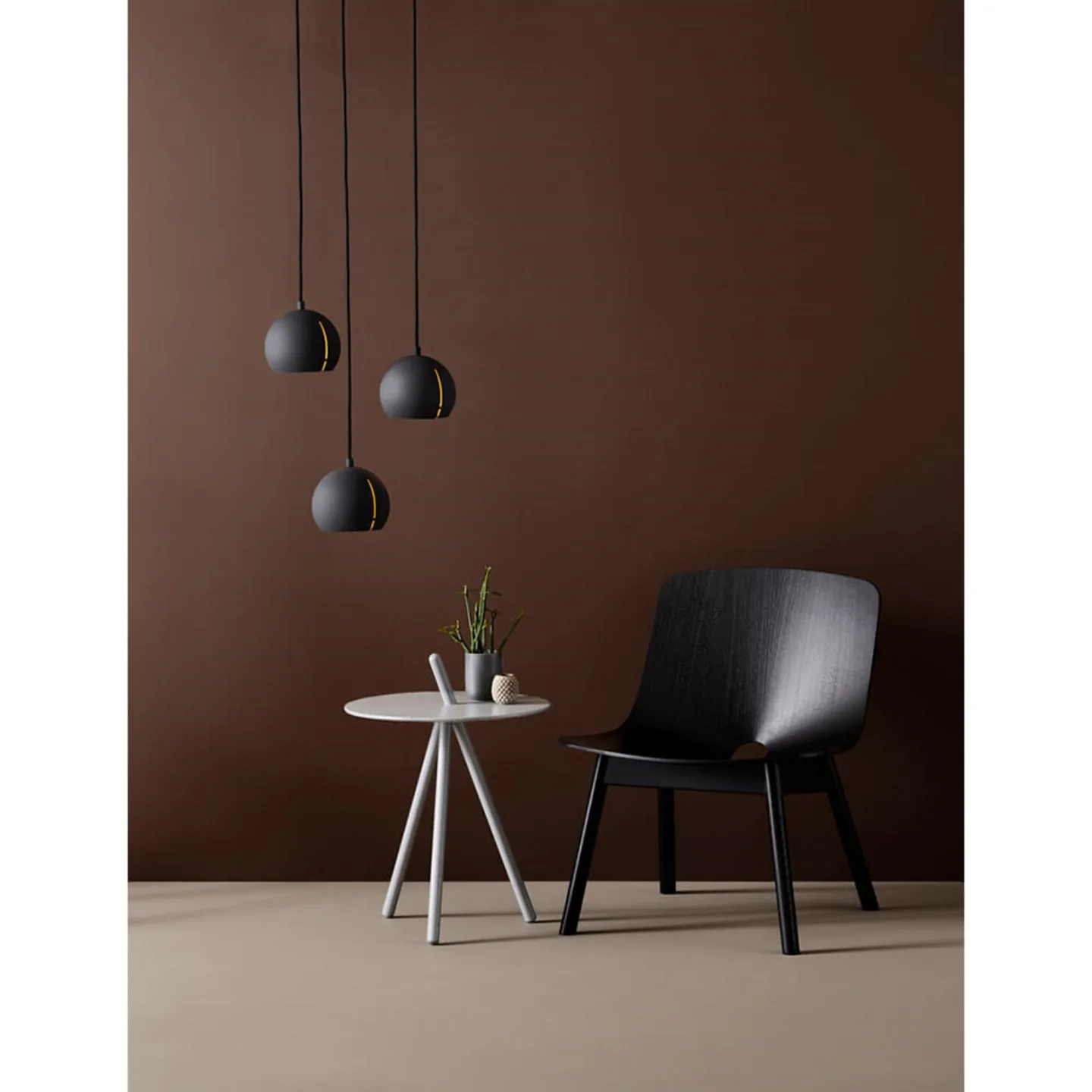 Gap Pendelleuchte Round Black/Brass - Woud - Wohnzimmer - Metall