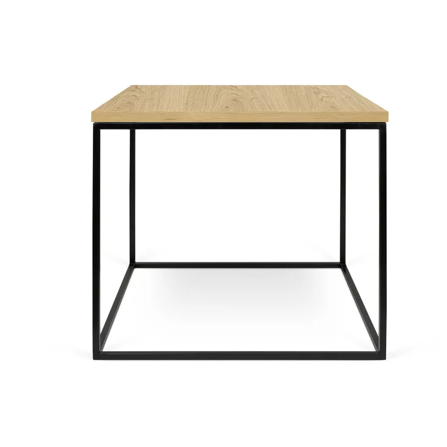 Salontisch Nissa Eiche furniert, schwarz Holzwerkstoff, Metall B 50 T 50 cm