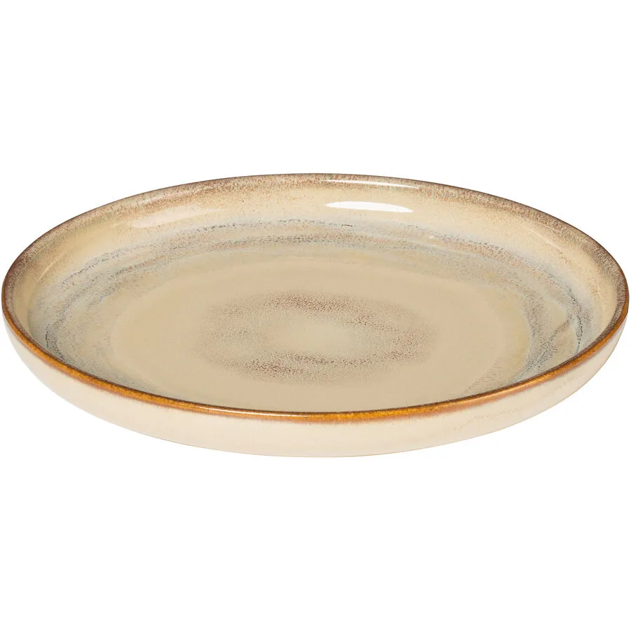 Gipfelstück Teller flach Nebelwald Beige Keramik 22 cm