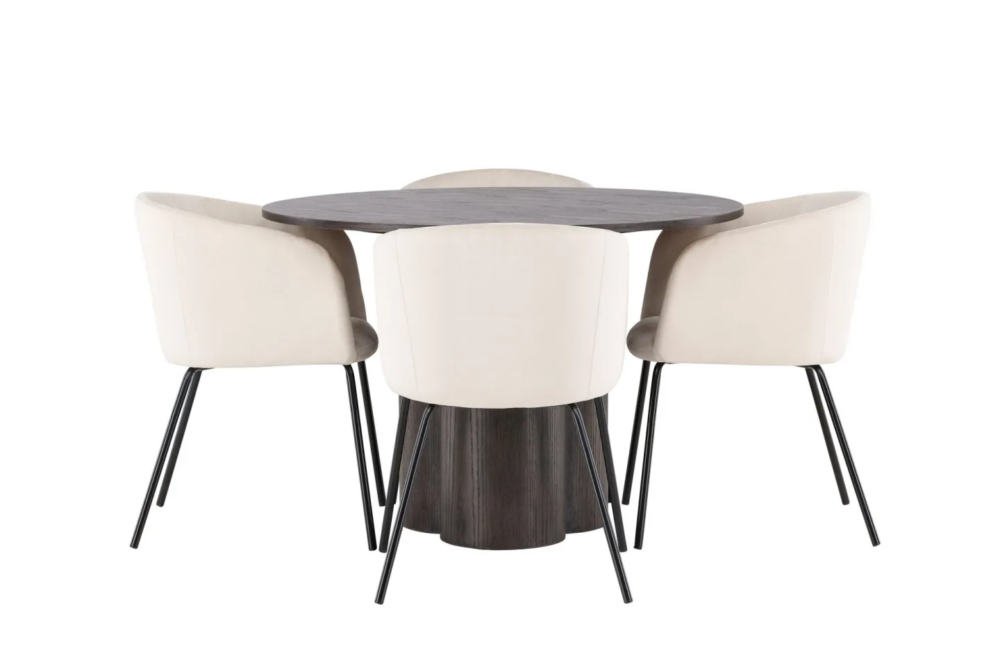 Olivia Matgrupp 110 cm Rund med 4 Berit stolar - Beige