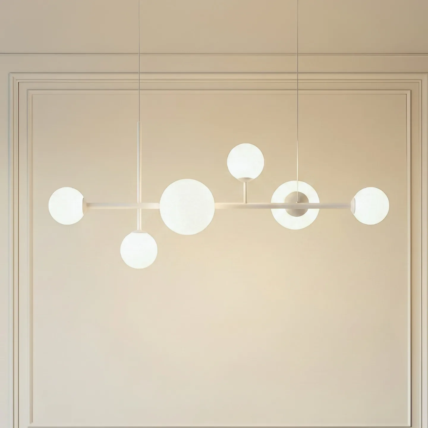 Dione Hängelampe, weiß, 6-flammig - ALDEX - Wohnzimmer - Modern - Glas - Mehrflammig