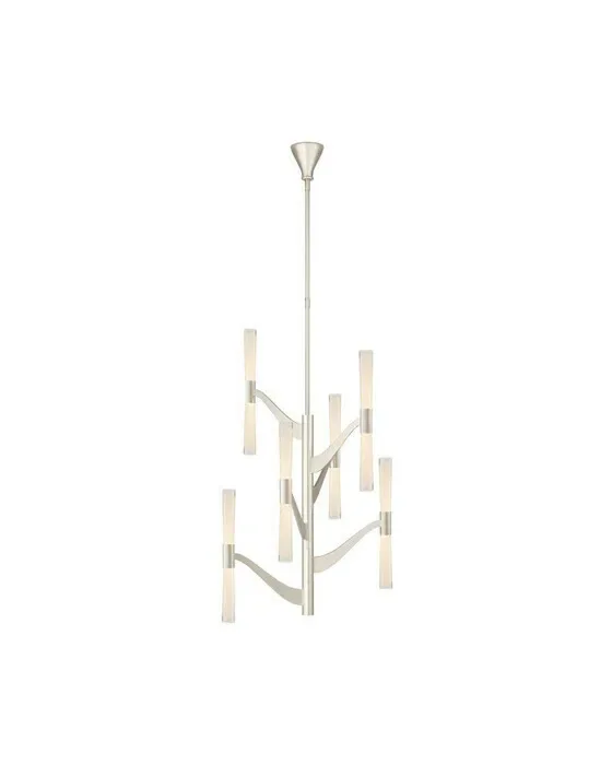 Brenta Tall Chandelier Polished Nickel Medium