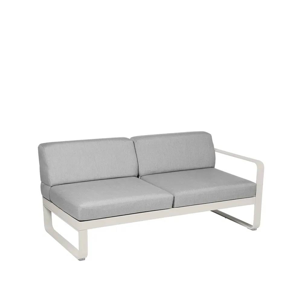 Fermob Bellevie Right modulsoffa 2-sits Clay grey (grå), flannel grey dyna