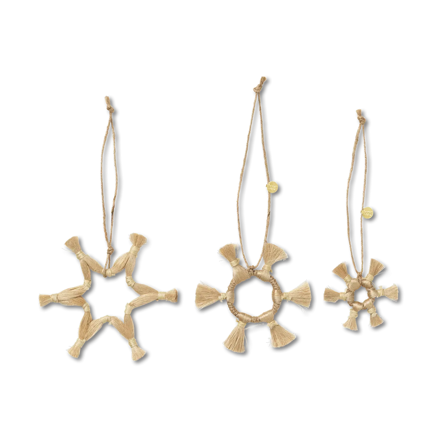 Ferm Living Ferm Living Jute Stars julgranshänge 3 delar Natural