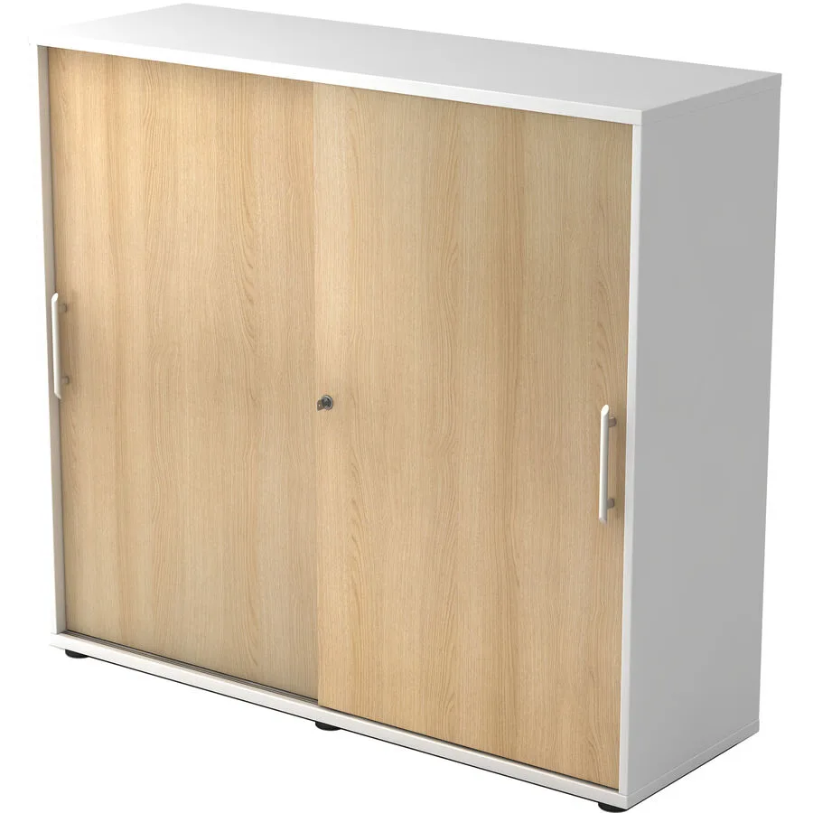 Aktenschrank Office Eiche Dekor, Weiss Holzwerkstoff B 120 H 110 cm