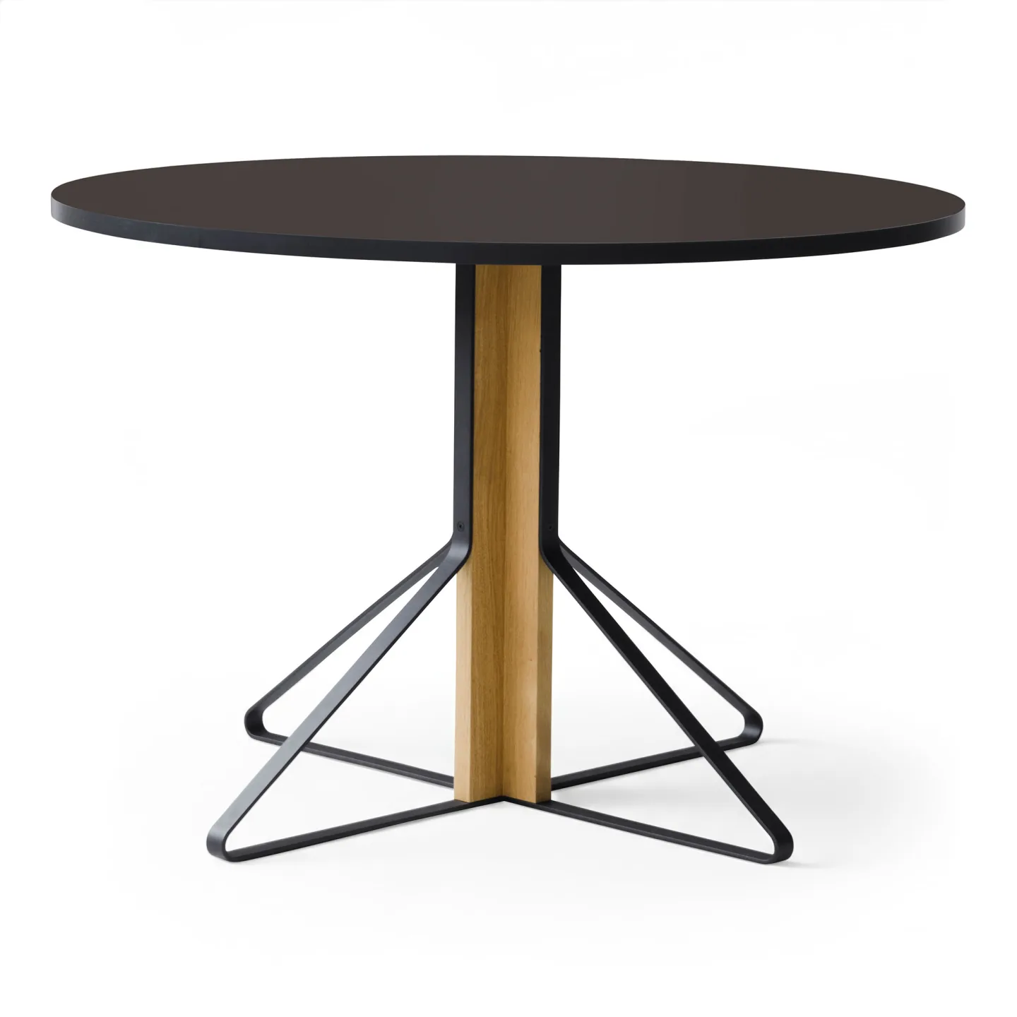 Artek - Kaari Bord Reb 004, Svart linoleum, Svartlackad ek - Matbord - Ronan & Erwan Bouroullec - Svart - Metall/Trä
