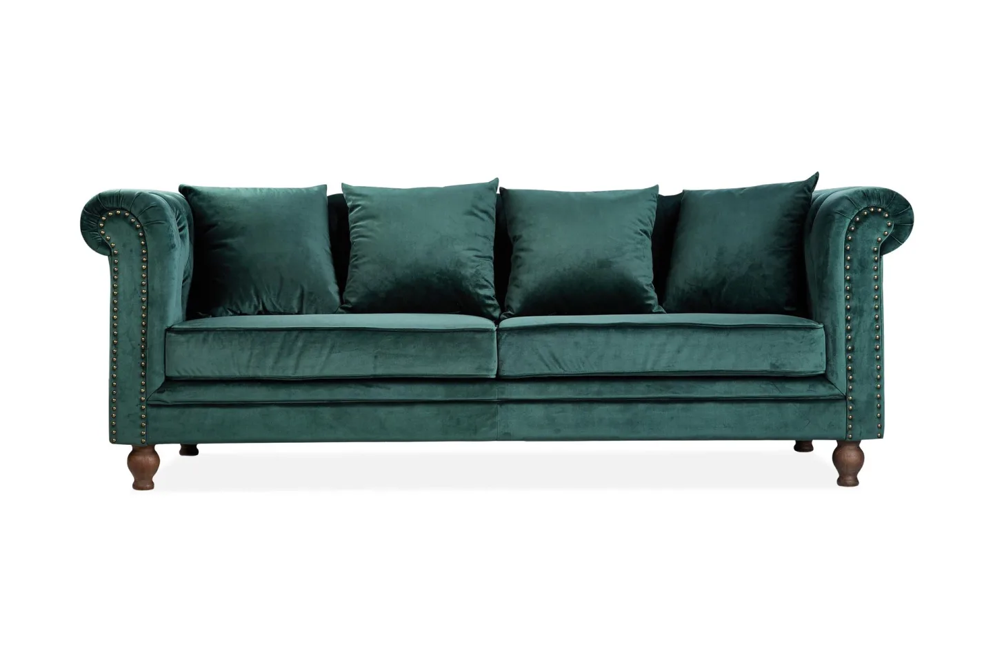 Velvet Sammetssoffa 3-sits - Grön