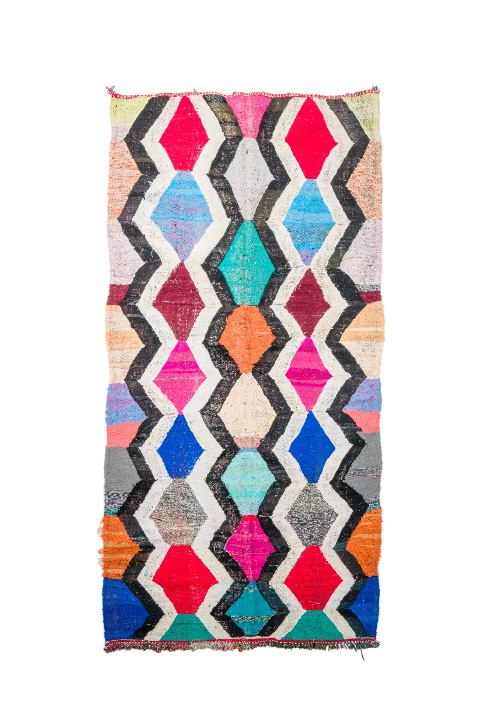 Marokkansk Boucherouite-teppe 140 x 290 cm (Størrelse: 140 x 290 cm)