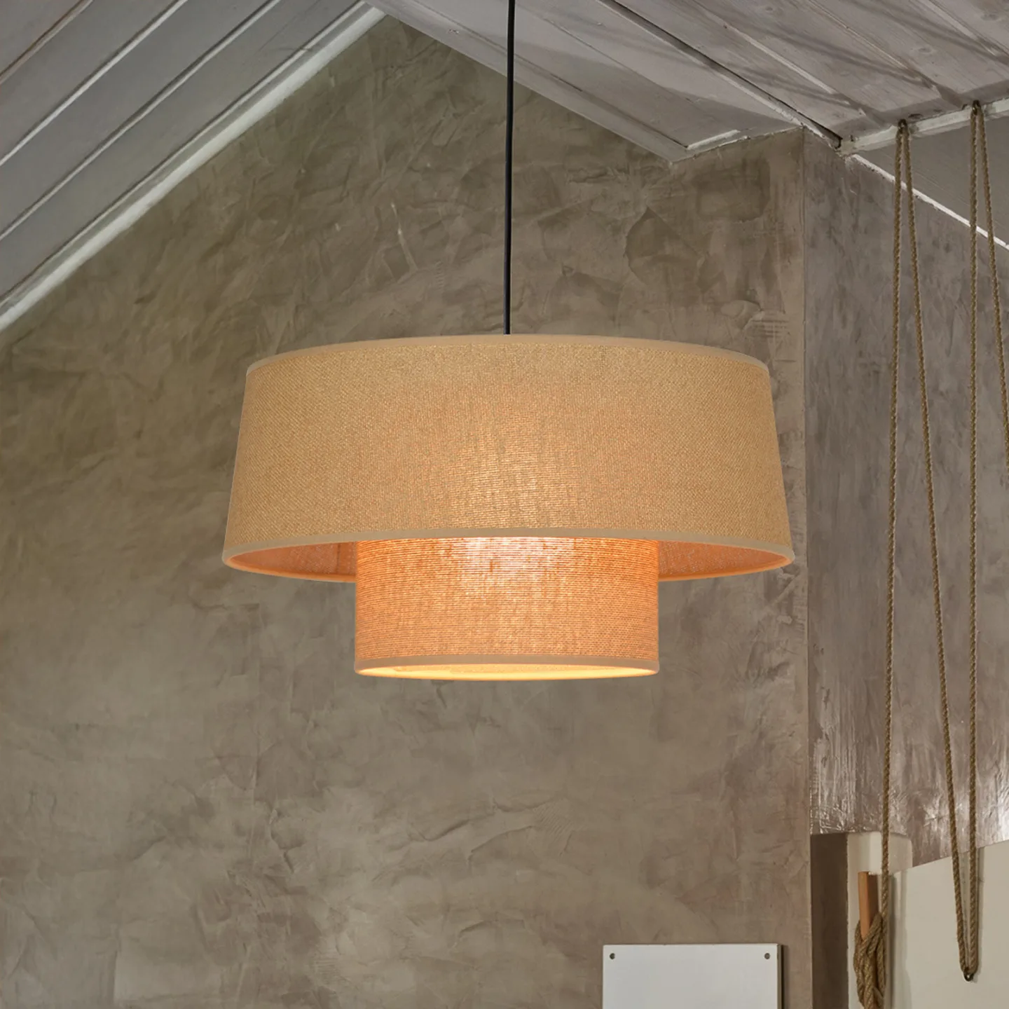 Mali Hängeleuchte havanna Ø 38 cm Papier - Corep SAS - Wohnzimmer - Papier / Karton - Mit Schirm