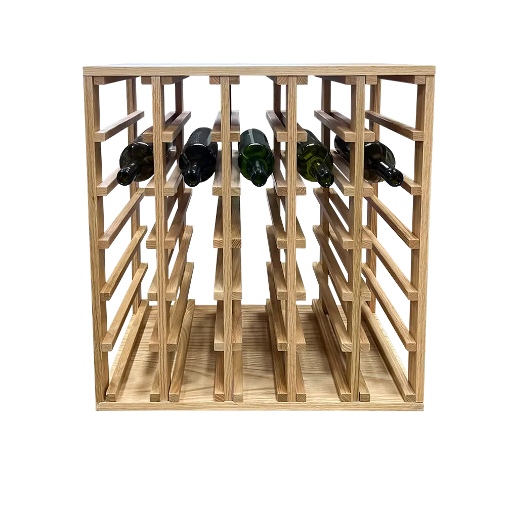 Weinregal aus Holz für 30 Flaschen, 60x60x30 cm, amerikanische Roteiche
