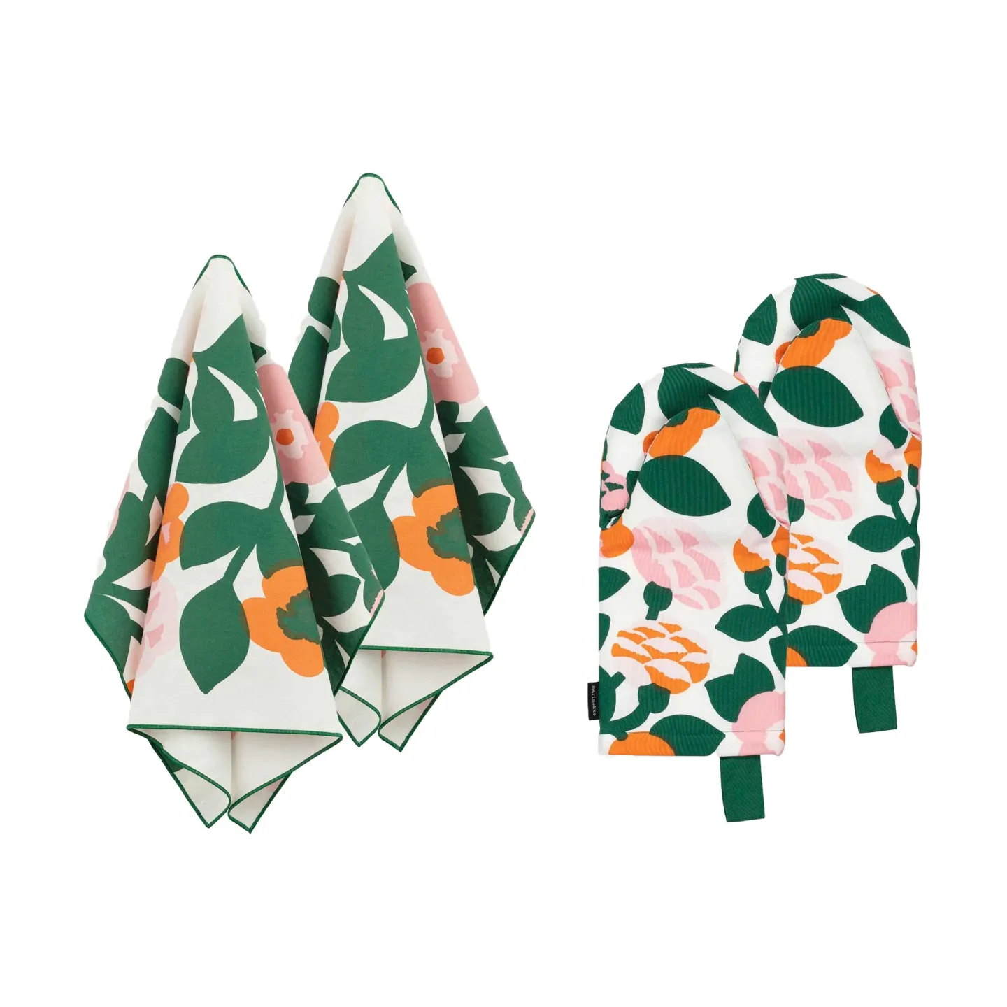 Marimekko Pieni Green Green Textilset 4 Teile Grün-orange