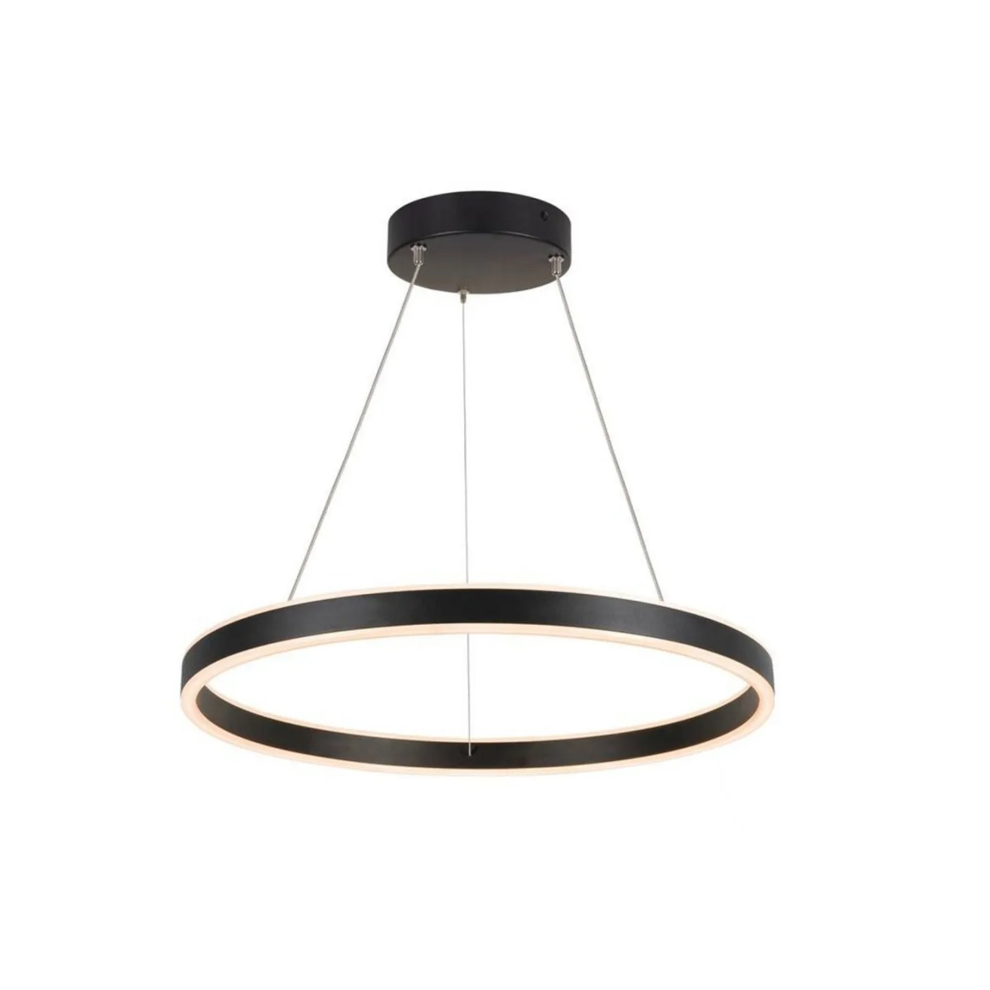 One 60 LED-Pendelleuchte, schwarz, Ø60cm, up/down, CCT - SLV - Wohnzimmer - Aluminium - Ring