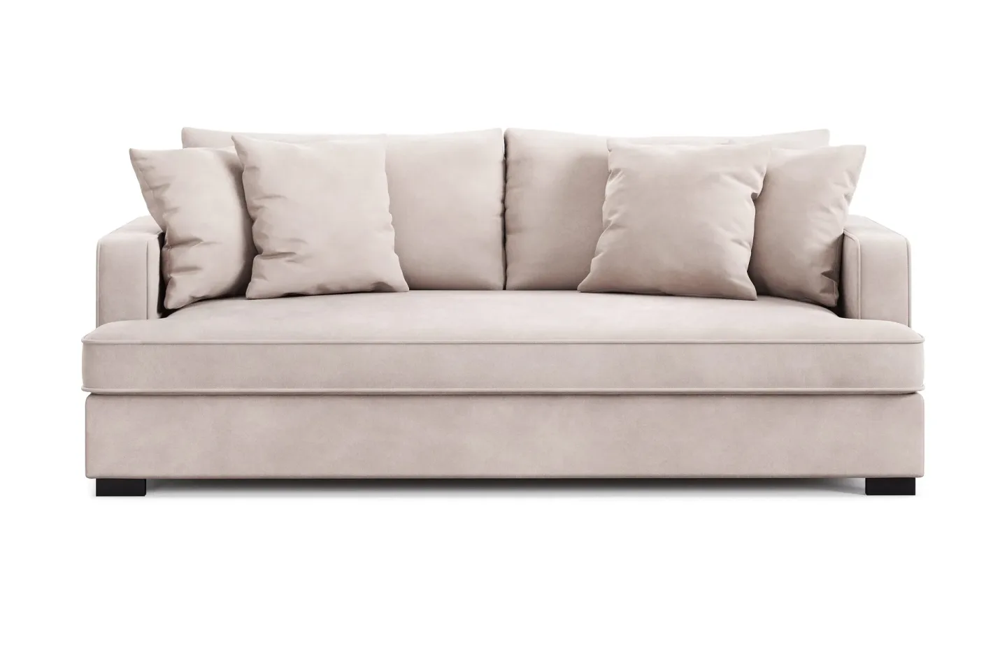 Rossita 3-sits Djup Sammetsoffa med hel dyna - Beige
