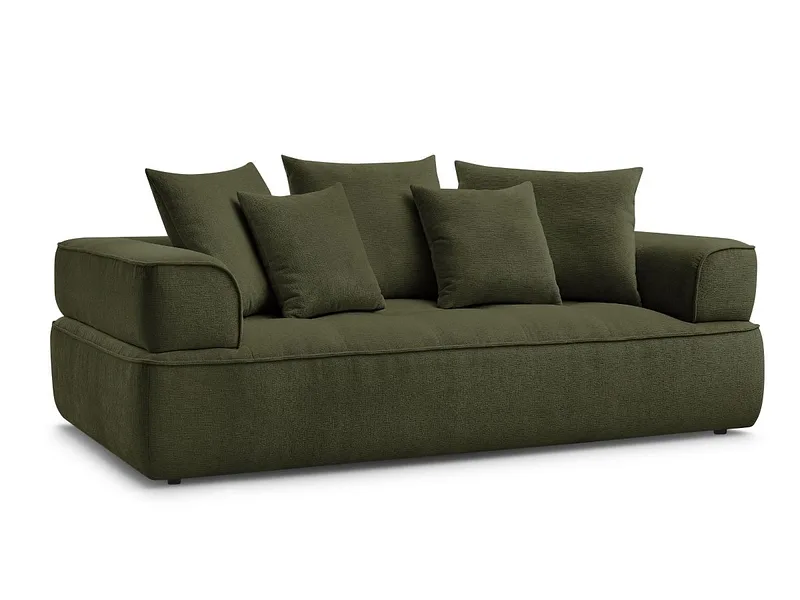 3er Sofa BOBOCHIC WHESLEY Stoff dunkelgrün