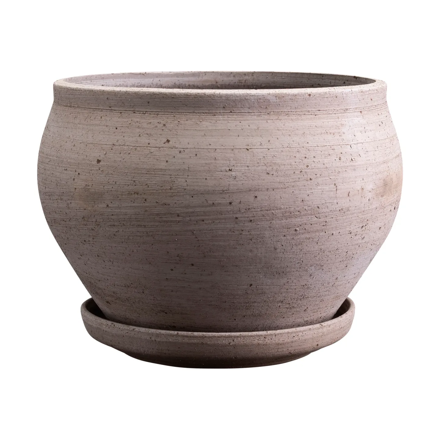Bergs Potter Delphi kruka med fat 2 delar Grey, Ø24 cm, low
