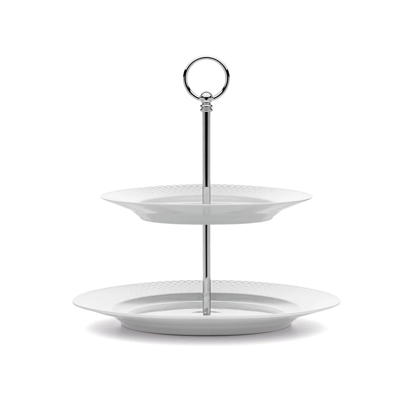 Lyngby Porcelæn Rhombe kakfat Ø 27 cm vit