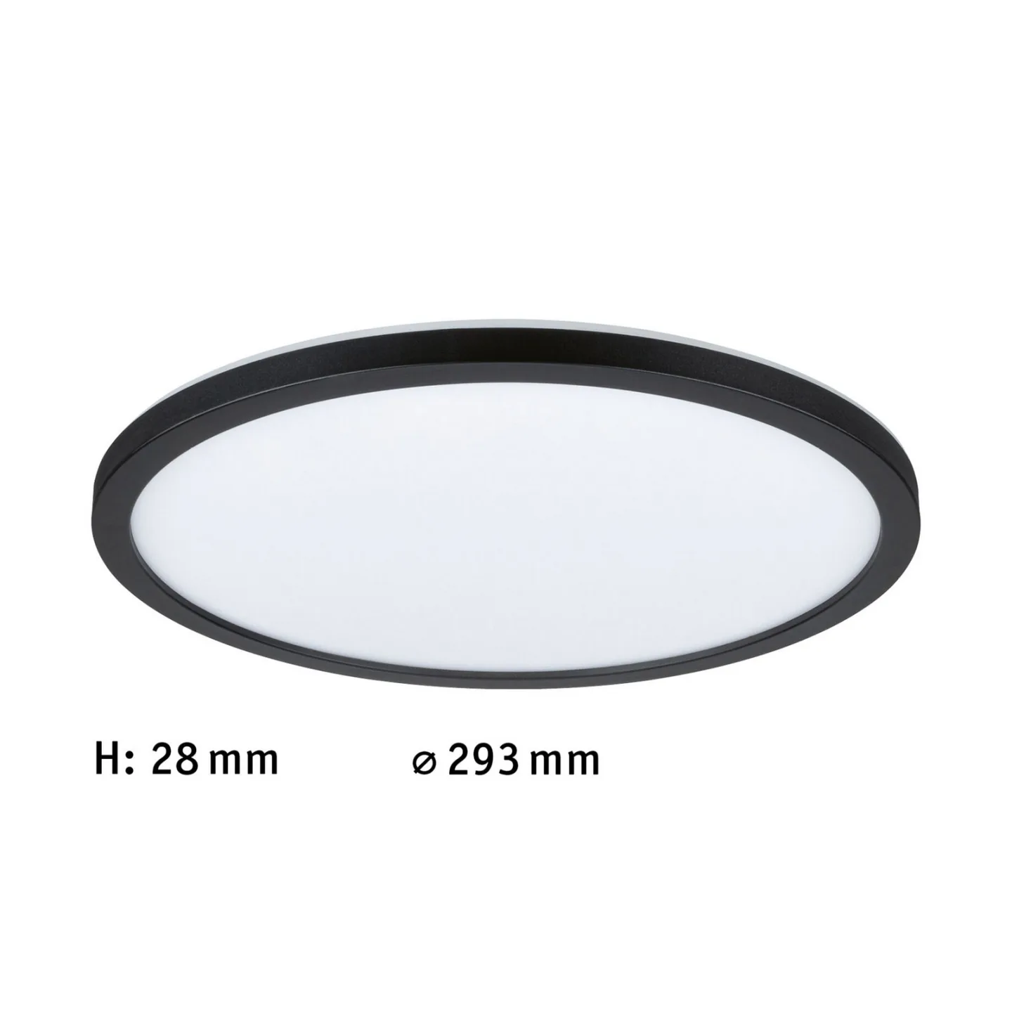 Atria Shine LED-panel, sort, Ø 29 cm, 3000 K, tænd/sluk – Paulmann - Stue - Moderne - Plastik - Rund