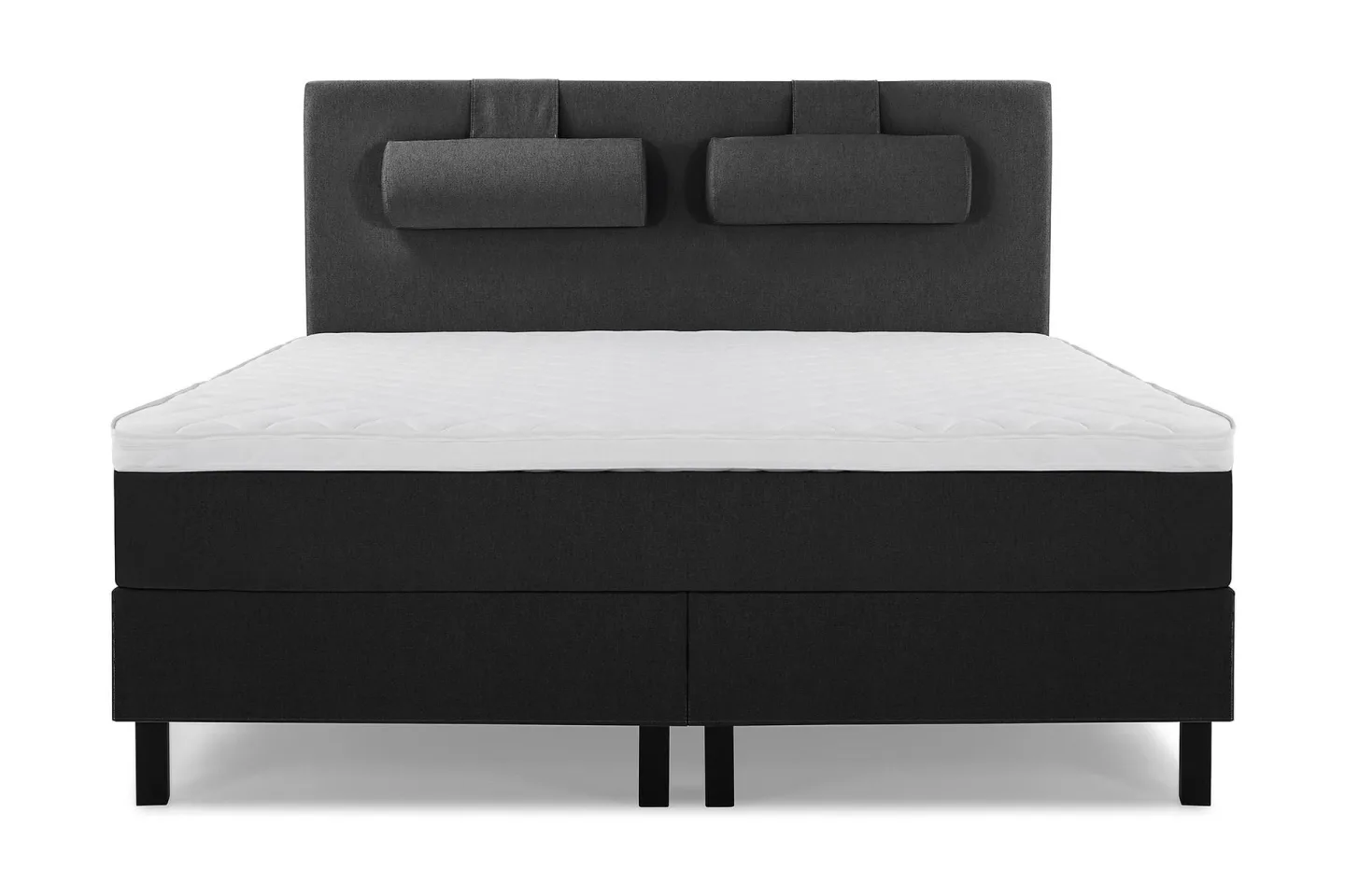 Lucky Komplett Sängpaket 160x200 Skum Slät - Nackkudde Stor Svart/Grå
