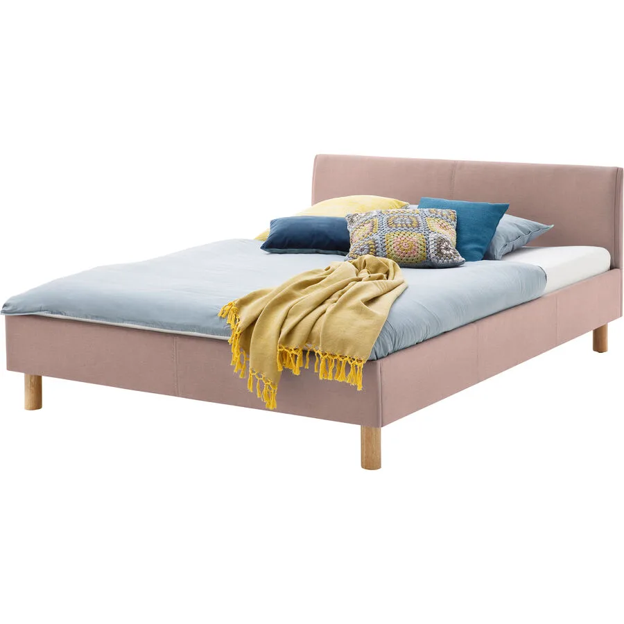 Bett Camilla altrosa Polyester 140 x 200 cm