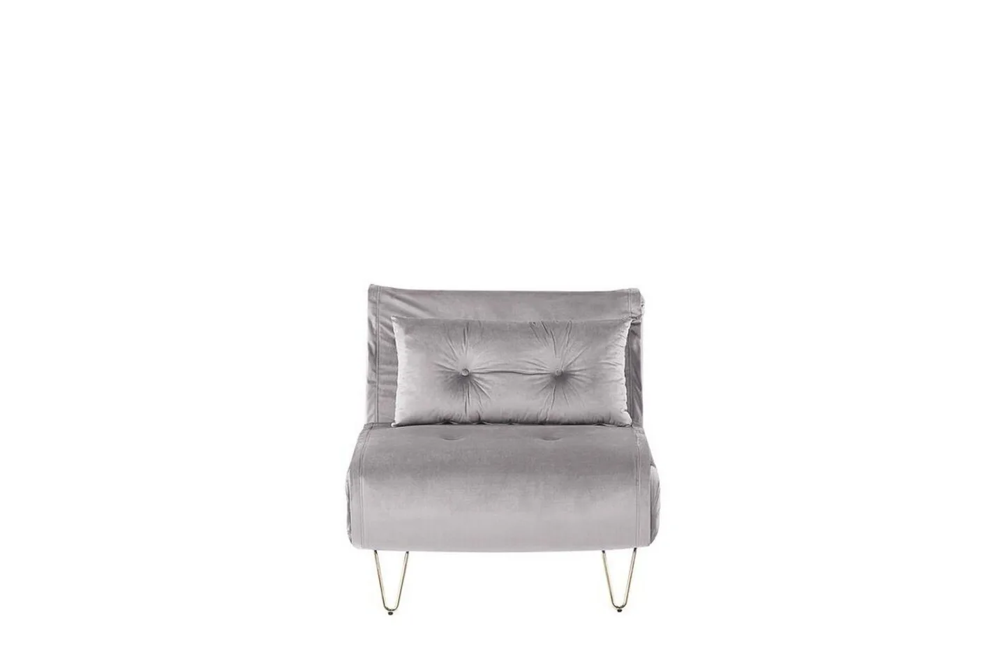 Bäddsoffa 1-sits sammet grå VESTFOLD - Grå