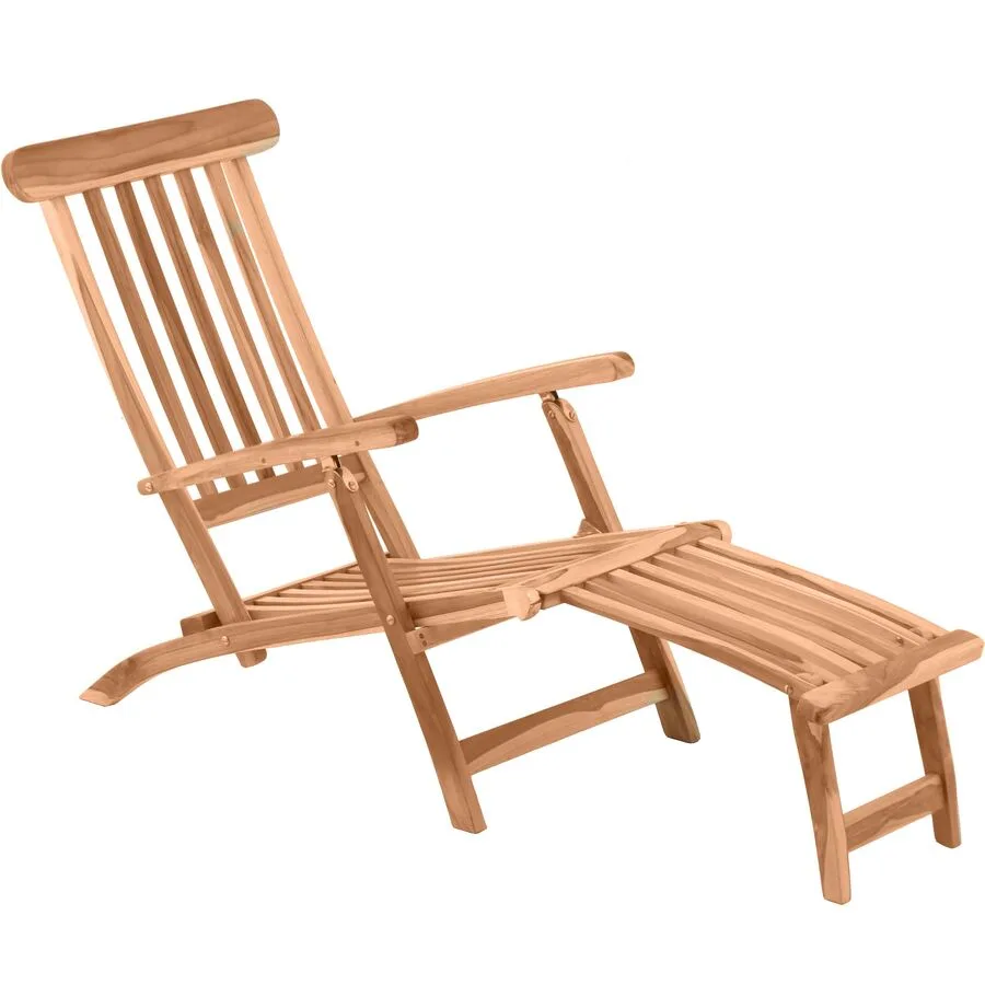 Liegestuhl Veit Braun Holz 149 cm 58.5 cm 87 cm - Farbe: natur - Material: Teak