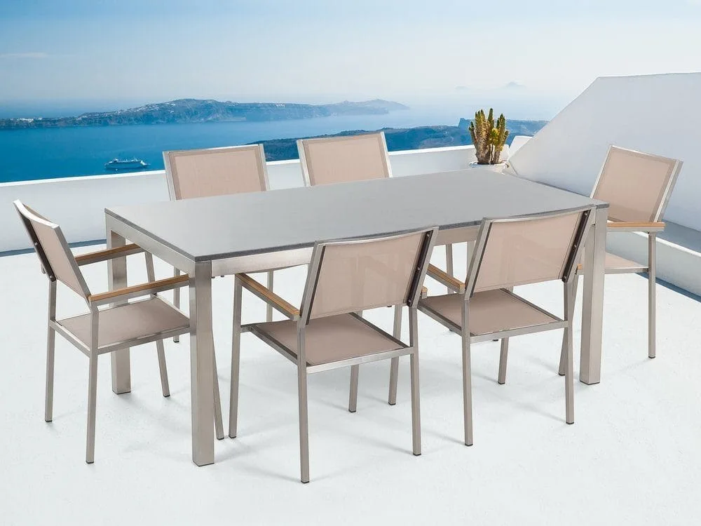 Grosseto Trädgårdsmöbelset Med Utebord+6 Utestolar - Beige