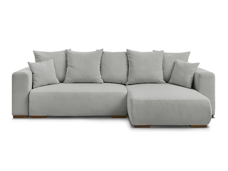 Ecksofa BOBOCHIC SIDONIE Cord-Stoff hellgrau