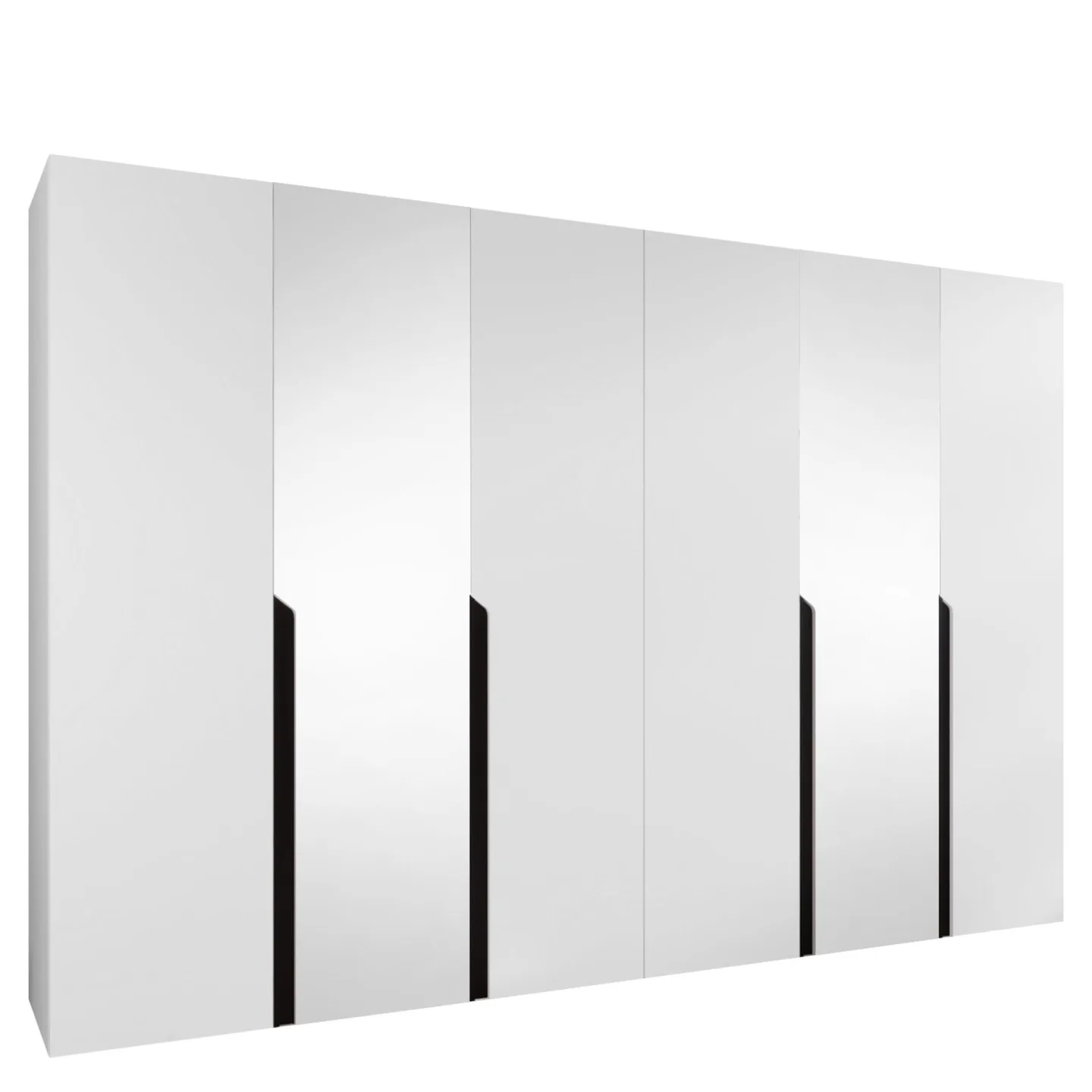 Milias Garderob med spegel 300x202 cm - vit / svart