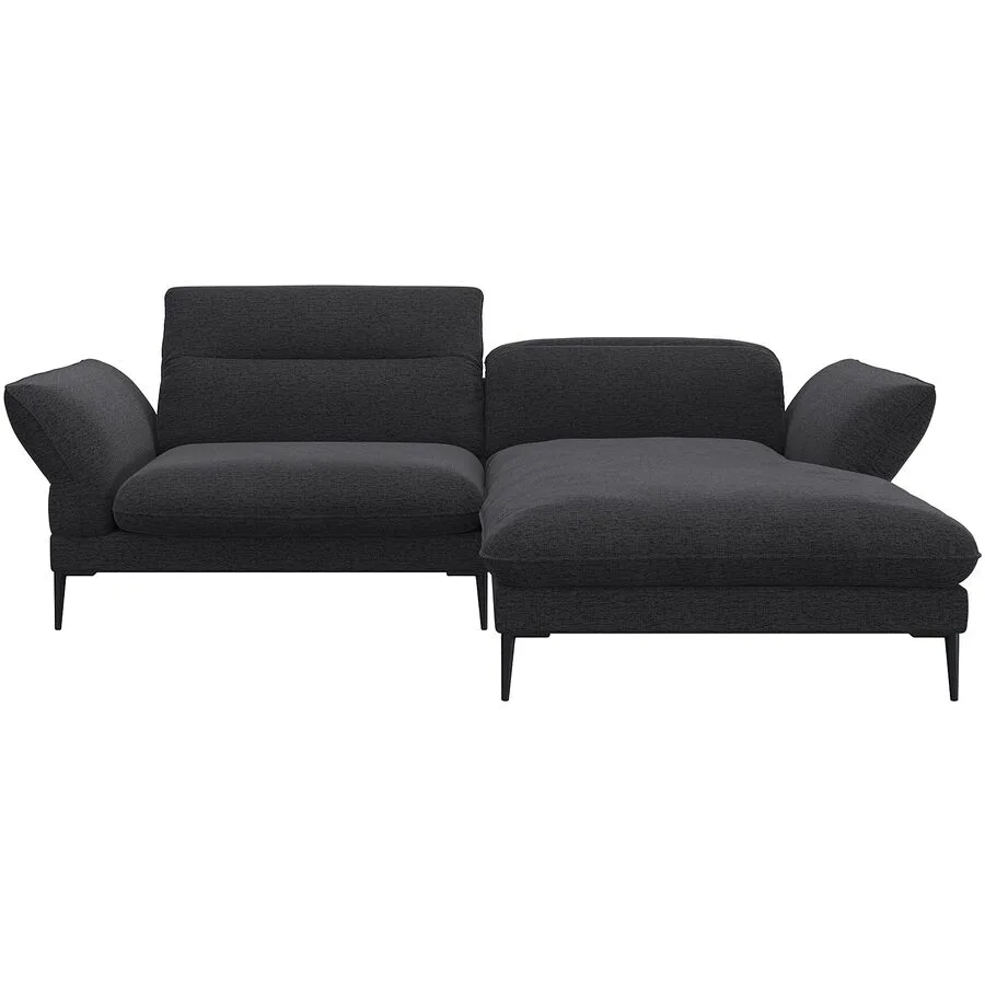 Ecksofa Tiara Rechts Stoff schwarz B 241 T 88 cm