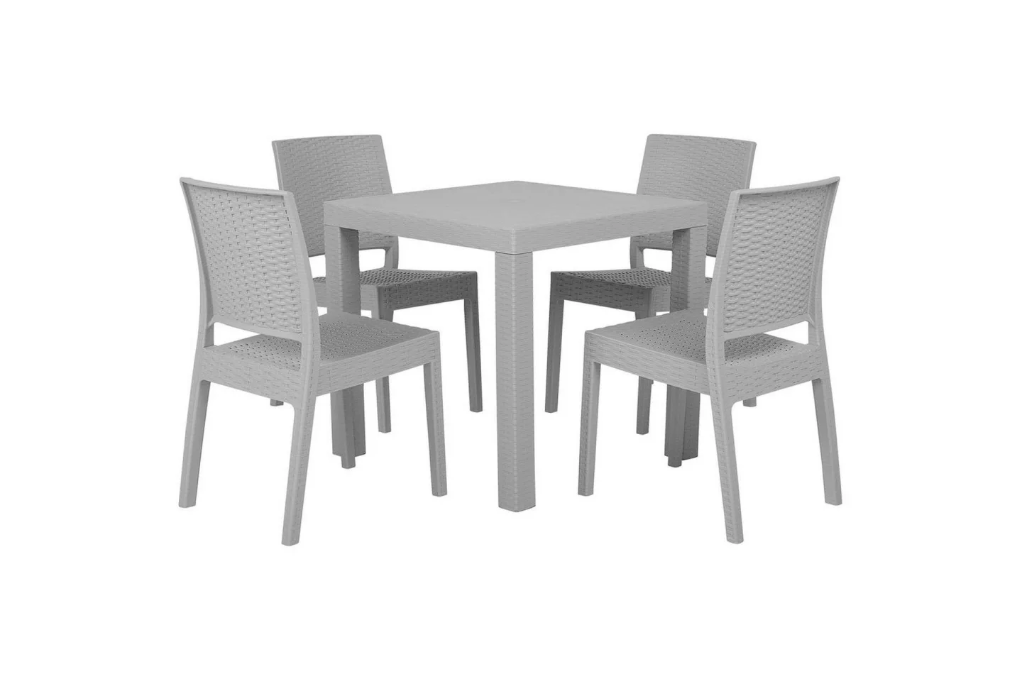 Matsalsset Fossano Grå, 4-Sits - Grå, 4-Sits