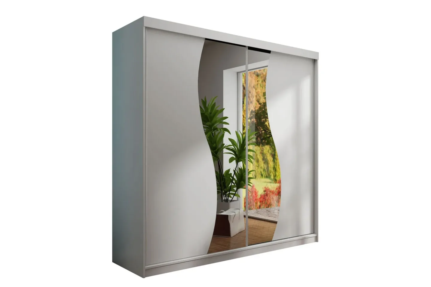 Dunkra Garderob m. Spegel 200x200 cm - Vit