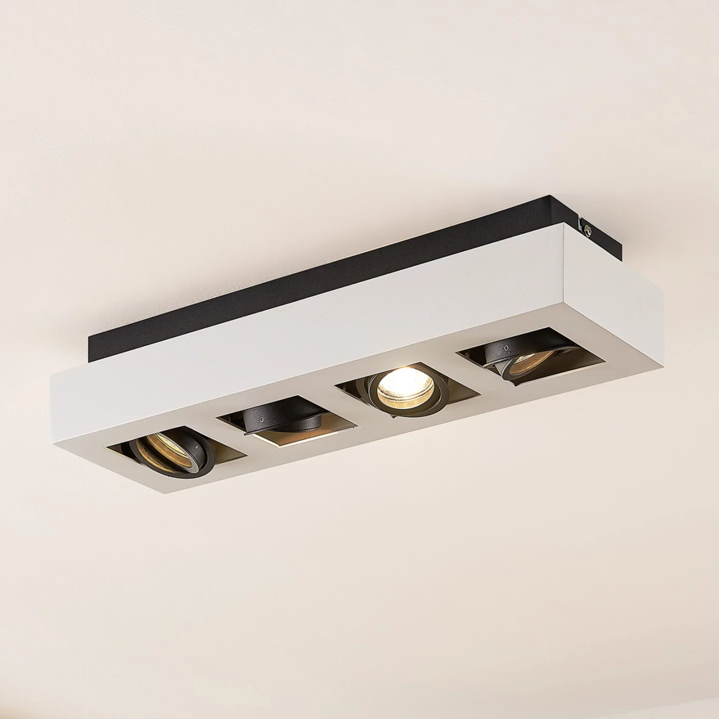 Vince 4 Deckenleuchte Weiß/Schwarz - Arcchio - Küche - Modern - Aluminium - Eckig