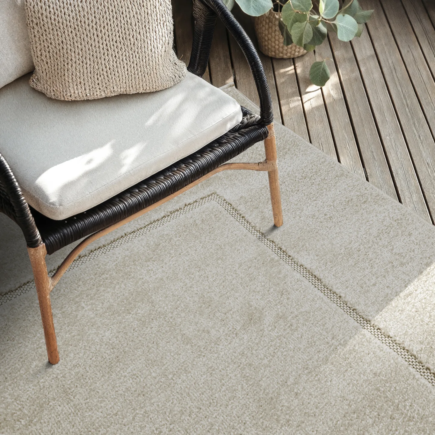 Shaggy Indoor/Outdoor - Syracuse (krem) (Størrelse: 200 x 290 cm)