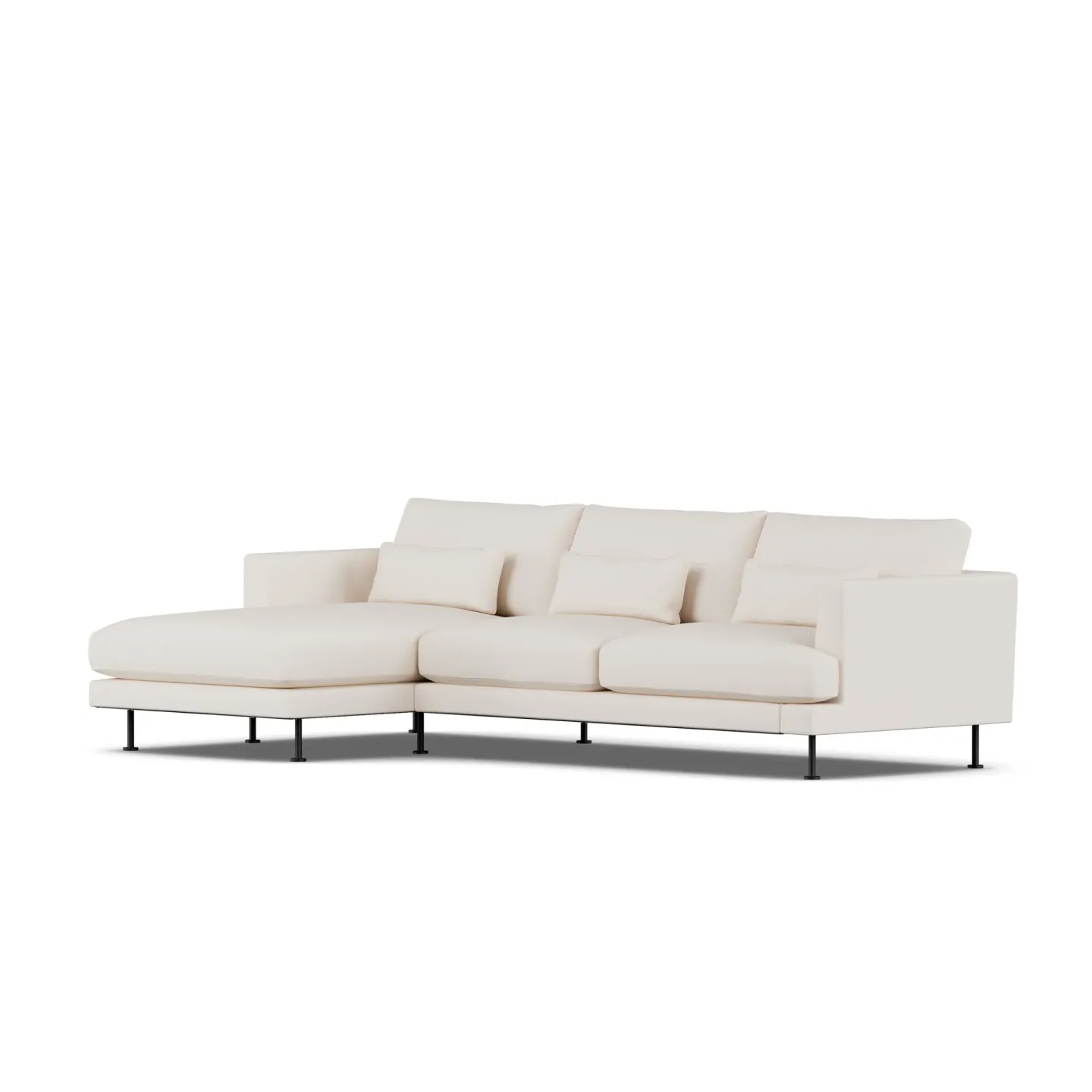 1898 Bredhult soffa Caleido Beige 9600-svart stål, 2,5-sits C2