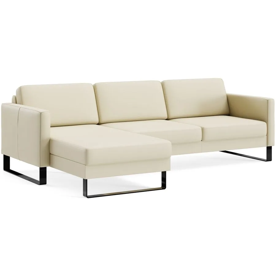 Ecksofa Devin Leder elfenbein B 247 T 157 cm - Möbel Konfigurator: Traummöbel individuell zusammenstellen